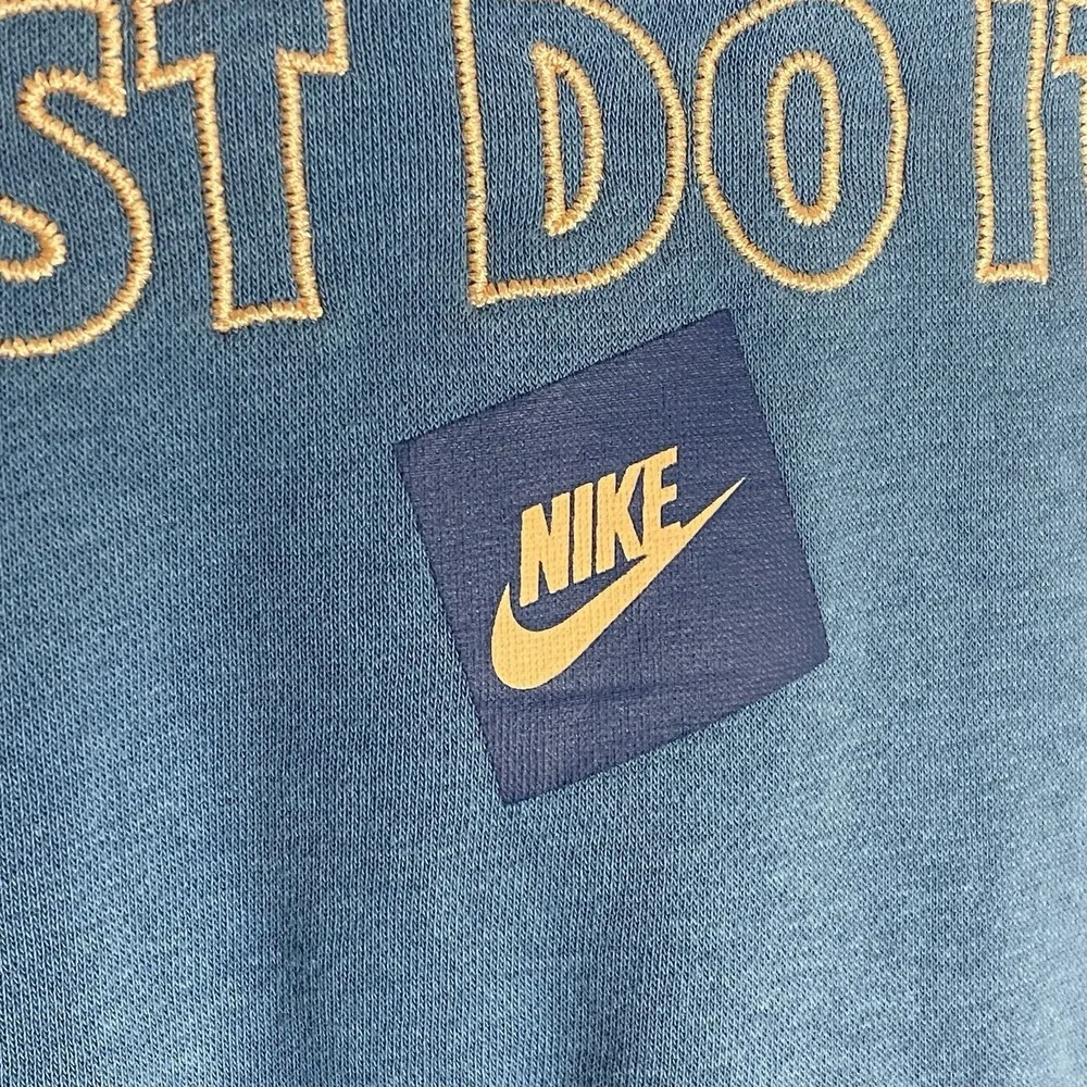 Nike Hoodie Boys Small Blue Swoosh Pullover Embroidered Just Do It Athletic Nice